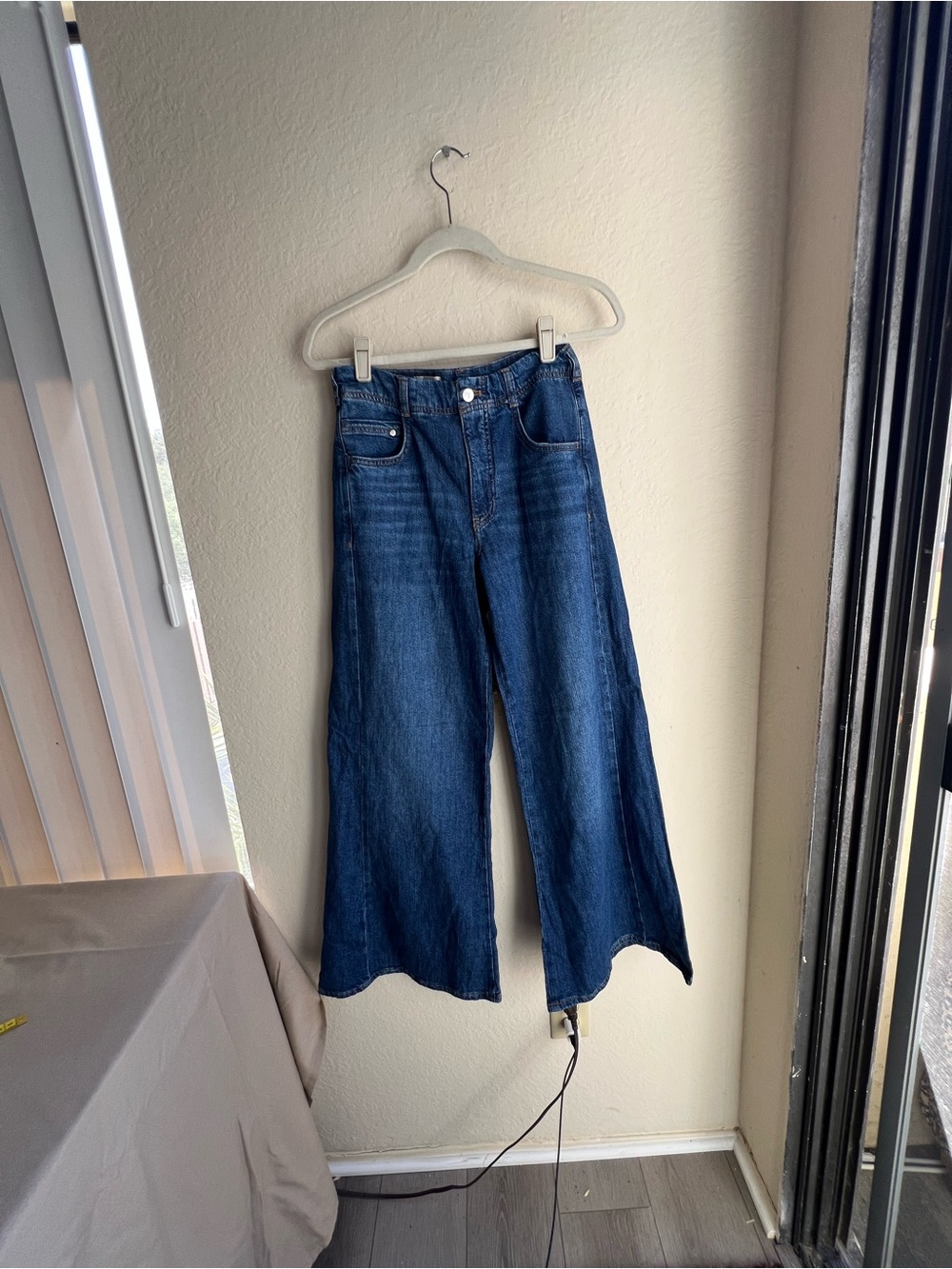 Pilcro Dark Blue Wide-Leg Jeans, NWOT
